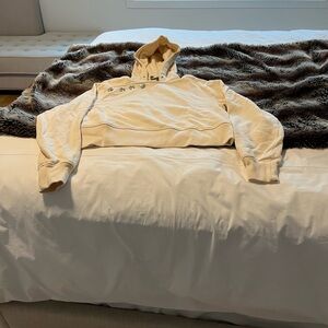 INTERMIX Cream Hoodie with Crystal Accents